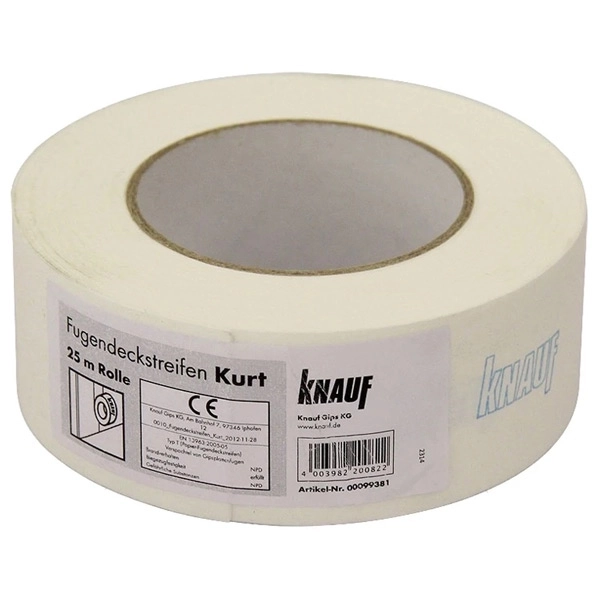 Banda ramforsata Knauf Kurt pentru rosturi la gips carton, 50mm x 25m