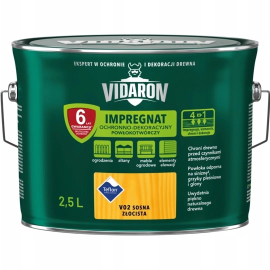 Impregnat pentru lemn - Grund Vidaron V02 pin auriu 2.5l