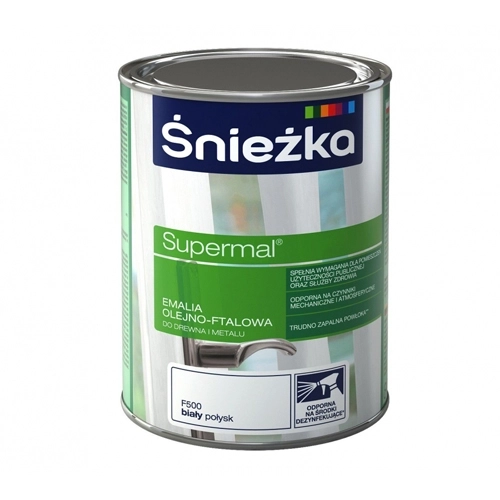 Краска масляно-фталевая эмаль SNIEZKA Supermal белый глянец 0.8л