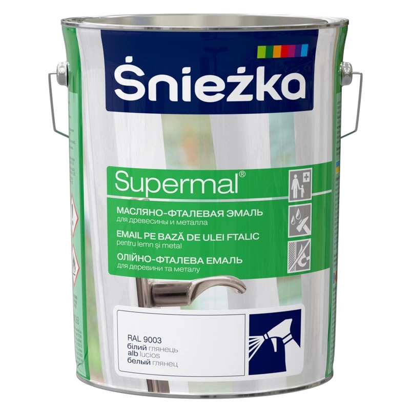 Vopsea email SNIEZKA Supermal alb lucios 5L