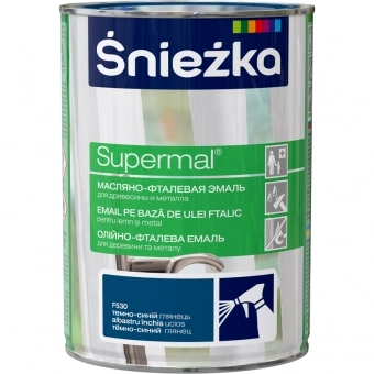 Краска масляно-фталевая эмаль SNIEZKA Supermal тёмно-синий 0.8л