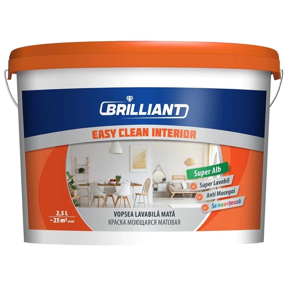 Vopsea lavabila mata Easy Clean Interior 2,5L