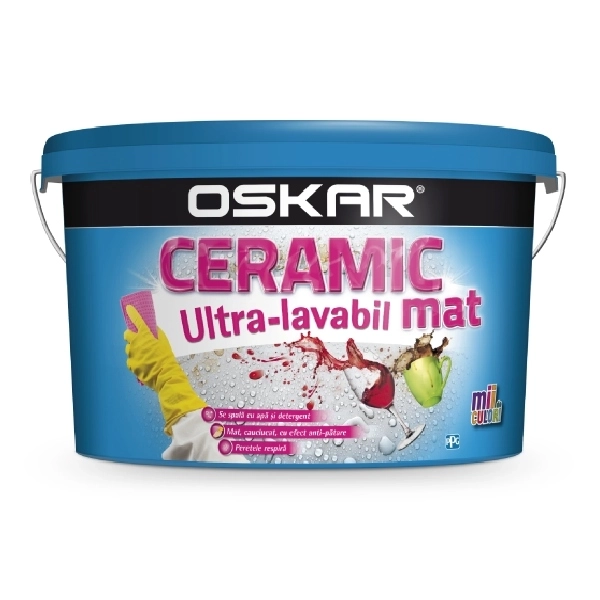 Vopsea ultralavabila Oskar ceramic mat, 8.5l
